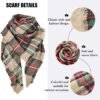 Women's Fall Winter Scarf Scarves for Women Gifts Plaid Blanket Scarf Soft Chunky Large Blanket - Image 3