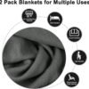 Travel Blanket Throw Blankets with Sleep Masks, Earplugs, and Storage Bags for Long Flights Camping Home Office 50" x 60" 2-Pack Grey - Image 3