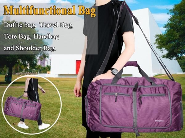 Woogwin Travel Duffel Bag Large Foldable Waterproof Overnight Bag for Beach Swim Bags Pool Sports Gym - Image 6