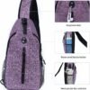 Sling-Bag Crossbody-Bag Women-Men Backpack-Daypack - Hiking Chest Travel with Water Bottle Pocket Purple - Image 6