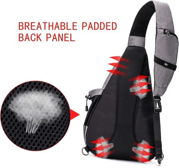 Water-Proof Sling bag/Crossbody Backpack/Shoulder Bag with USB Charging Port for Travel, Hiking, Cycling, Camping - Image 5