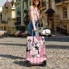 Travel Luggage Cover Suitcase Protector Fits 18-32 Inch Luggage Wheel Covers Patterned Travel Related Items Flower Luggage Protector Elastic Luggage Anti-scratch Suitcase Cover M - Image 5