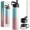 Stainless Steel Insulated Water Bottle and Travel Mug for Hot and Cold Beverages, Wide Mouth, Double Wall Insulated Hydration Sports Water Bottle for Hiking, Biking, Outdoor, 22 OZ BPA Free