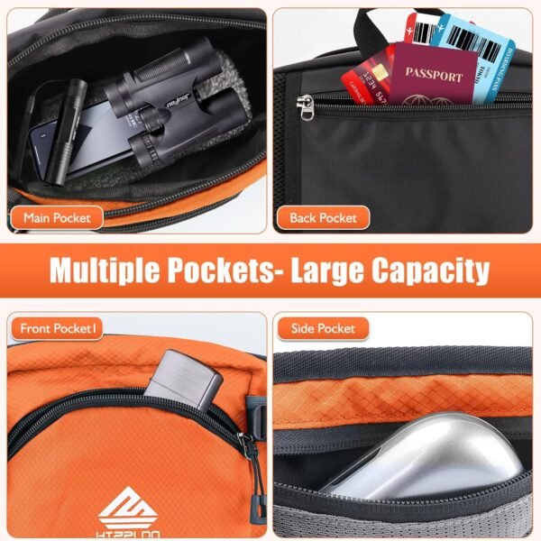 Fanny Pack Waist Bag with Water Bottle Holder for Men Women Running Hiking Travel Dog Walking Workout Cycling Outdoor (Orange) - Image 6