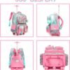 Girls Rolling Backpack Kids Backpacks with Wheels Travel Luggage for Elementary Student Rolling Backpack for Girls 8-12 Kids Trolley School Bag with Wheels - Image 3