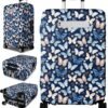 Slohif Luggage Cover for Suitcase Tsa Approved Protector - Carry on Luggage SleeveLarge Suit Case Cover Travel Stretch Luggage Case Protective Washable Fit 20Inch Blue Butterfly S