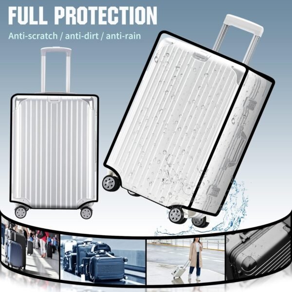 FF1 Luggage Protector Suitcase Cover PVC Bag Dust Proof Travel Suitcase Fits Most 26" - Image 7