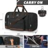 Wolhbege Duffle Bag for Travel,Mens Travel Bag & Carry On Bag for Men with Expandable Design and Luggage Sleeve –Duffel Bag for Gym, Weekender, Overnight Trips Black - Image 4