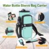 25/32/40/64OZ Water Bottle Bag Holder Carrier- Insulated Crossbody Sling Bag Case Sleeve with Strap and Pockets for Walking,Camping,Hiking,Travel - Image 5