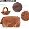 Elviros Travel Toiletry Bag for Men,Large Shaving Dopp Kit Water-resistant Bathroom Toiletries Organizer PU Leather Cosmetic Bags - Image 2