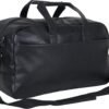 Kenneth Cole REACTION Port Stanley Duffel Pebbled Vegan Leather Carry On Shoulder Duffle Travel Bag, Black, 15" Laptop - Image 3