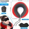 Neck Pillow Travel Neck Pillow with Adjustable Buckle, Phone Pocket Say Goodbye to Neck Pain! Perfect for Flight, Work, or Car. Includes Storage Bag, Eye Mask, and Ear Plug (Red/Gray) - Image 5