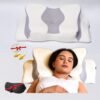 5X Pain Relief Cervical Pillow for Neck and Shoulder Support- Ergonomic memory foam Pillow for Side, Back and Stomach Sleepers with Special Arm-rest, Eye-mask, Ear-Plugs & Skin Friendly Cover