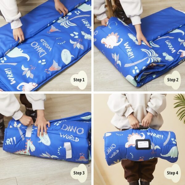 Morais Toddler Nap Mat with Removable Pillow and Blanket,Lightweight,Soft,Perfect for Kids Preschool, Daycare, Travel Sleeping Bag Boys and Girls - Image 6