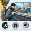 17 Inch Travel Laptop Backpack , Business Flight Approved Carry on Backpack,Work Backpack for Men with USB Charger Hole & Luggage Sleeve,Water Resistant College School Bag Bookbag for Men (Grey) - Image 5