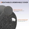 Neck Pillow for Travel, Memory Foam Travel Pillow with Hood, Adult Airplane Pillow for Head Rest Neck Support, Portable Pillow for Office Cars Trains Long Flights Sleeping (Deep Grey) - Image 5