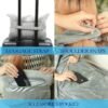 Travel Blanket and Pillow Set - Inflatable Travel Neck Pillow with Washable Soft Cover, Premium Soft Airplane Blanket with Built-in Bag, Zippered Pouch, and Hand Luggage Strap, 70" x 40" (Grey) - Image 3
