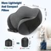 Neck Pillow for Traveling, Travel Pillows for Airplanes,100% Pure Memory Foam Travel Neck Pillow, Adjustable Flight Pillow, Portable Plane Accessories with Eye Mask, Earplugs, Carry Bag - Image 3
