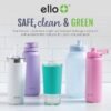 Ello Cooper 22oz Stainless Steel Water Bottle with Straw and Carry Handle, Double Walled and Vacuum Insulated Metal, Leak Proof Locking Lid with Soft Silicone Spout, Reusable, BPA Free, Lilac - Image 10