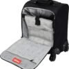 Wrangler 4-Wheel Spinner Luggage with Side USB Port, Black, 17-Inch Underseat Carry-On - Image 5
