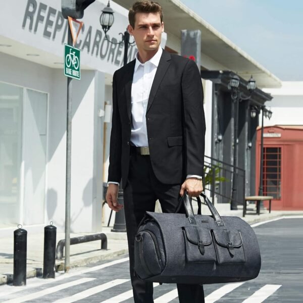 UNIQUEBELLA Carry-on Garment Bag Large Duffel Bag Suit Travel Bag Weekend Bag Flight Bag with Shoe Pouch for Men Women Age: Over 6 Years Old - Image 5