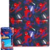 Spiderman Travel Blanket and Pillow Set - Bundle with Spiderman Blanket, Pillow, Stickers, More | Spiderman Travel Accessories for Kids - Image 2