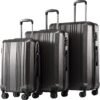 Coolife Luggage Expandable Suitcase PC+ABS 3 Piece Set with TSA Lock Spinner 20in24in28in