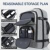 Dinictis 40L Travel Backpack Carry on Flight Approved, Backpack Suitcase for Travel, Personal Item Travel Bag fits 17 inch Laptop- Grey - Image 2