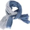 GERINLY Two Tone Linen Scarf Wraps Basic Textured Scarf Hemp Shawl - Image 2
