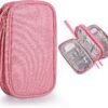 Travel Essentials for Women, Cord Organizer Storage Case Bag for Airplane Accessories & Tech Electronics (Small, Pink)