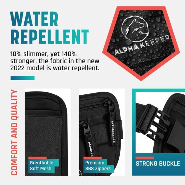 Money belt for travel - RFID slim passport holder men/women travel wallet hidden pouch under clothes to protect your information and money travel fanny pack for men/women bag travel essentials - Image 5