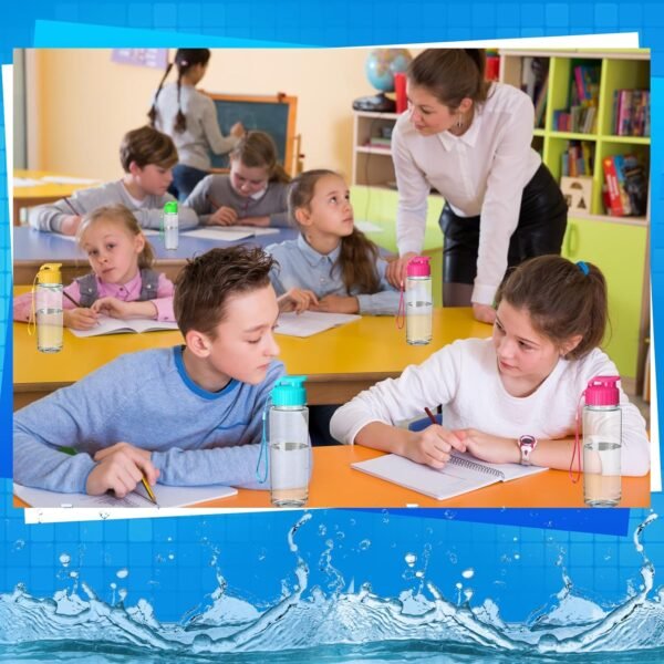 Mifoci 40 Pieces Water Bottles for Kids Bulk 17 oz Sport Drink Bottles with Handle Strap Adults Kids Reusable Large Water Bottles with Leak Proof Flip Top for Party Outdoor Children School Classroom - Image 6