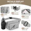 Fanny Pack Waterproof Waist Bag Pack Men Women Hip Bum Bag With Water Bottle Holder Adjustable Strap Suitable For Outdoors Workout Traveling Hiking Cycling Dog Walking Pouch Bag(Grey) - Image 5