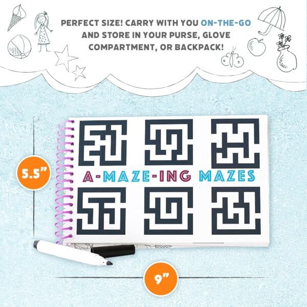 Squirrel Products Mom, I'm Bored Children's Activity Book, Fun Reusable Dry Erase Toy - Roadtrip Essentials, Word Games, Screen Free Activites for Kids Ages 3 and Up - Original Version - Image 5