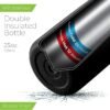 SipX™ Triple-Insulated Stainless Steel Water Bottle 25oz. With 3 Lids, BPA-Free Reusable Insulated Water Bottle Keeps Cold 24 Hours, Metal Water Bottle Made Of Sustainable Material For Hiking & Biking - Image 3