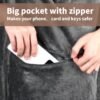 Tirrinia Travel Portable Blanket with Feet Airplane Office Poncho 4 in 1 Zippered Front Pocket Premium Cozy Fleece Blankets with Built-in Bag - Image 3