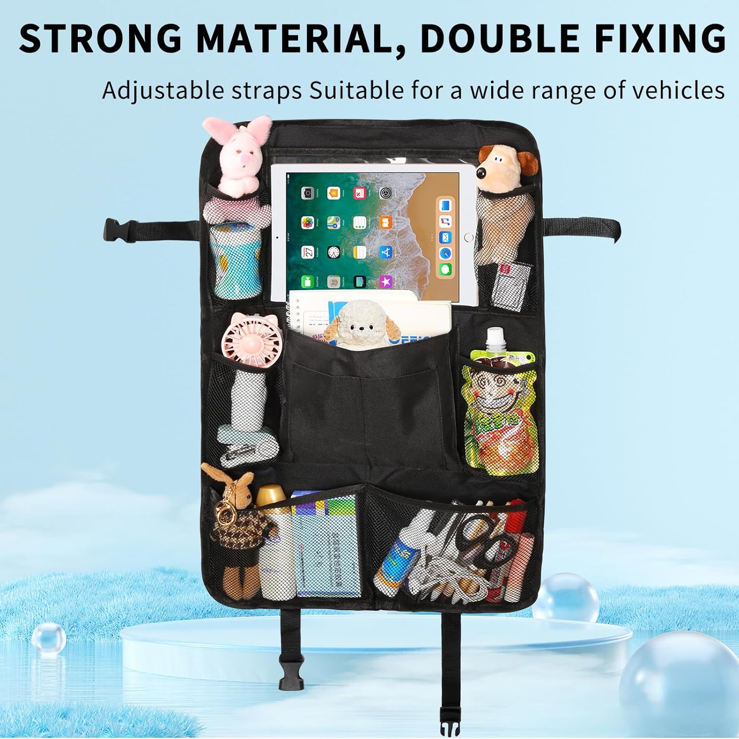 Car Seat Organizer Backseat, Kid Back Seat Protector, Road Trip Storage Essentials, Seat Travel Bag, Long Trip Backseat Tissue Holder, Behind the Seat Hanging Pocket. For Car and Truck - Image 5