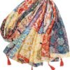 GUZOSJO Women's Boho Cotton Hemp Lightweight Floral Printed Scarf Long Shawl Wrap Scarf Head Shawl for Fall Spring - Image 2