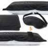 Lewis N. Clark Ultimate Comfort Set + Portable Travel Kit for Airplane, Includes Inflatable Pillow + Zippered Carrying Case, Cozy Fleece Blanket, Eye Mask for Sleeping & Foam Ear Plugs, Black - Image 2