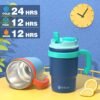 Fimibuke Kids Insulated Tumbler with Handle & Straw - 16oz Leak Proof Toddler Tumbler with Sip/Swig 2-in-1 Lid, BPA FREE 18/8 Stainless Steel Kids Water Bottle Drinking Cups Travel Mugs for Boys Girls - Image 6