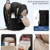 LIGHT FLIGHT Travel Backpack for Women, 15.6 Inch Anti Theft Laptop Backpack with USB Charging Hole, Water Resistant College Bookbag, Large Capacity Black Computer Backpacks for Work, Black - Image 4