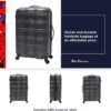 Ben Sherman Nottingham Lightweight Hardside 4-Wheel Spinner Travel Luggage, Charcoal, 24-Inch Checked - Image 2