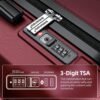 SHOWKOO Luggage Sets Expandable PC+ABS Durable Suitcase Double Wheels TSA Lock 3pcs Red Wine - Image 5