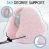 Noise-Canceling Travel Neck Pillow with 25 dB Noise Reduction, All-Round Neck Support, Suitable for Office, Home and Travel(Pink, Small Size) - Image 2