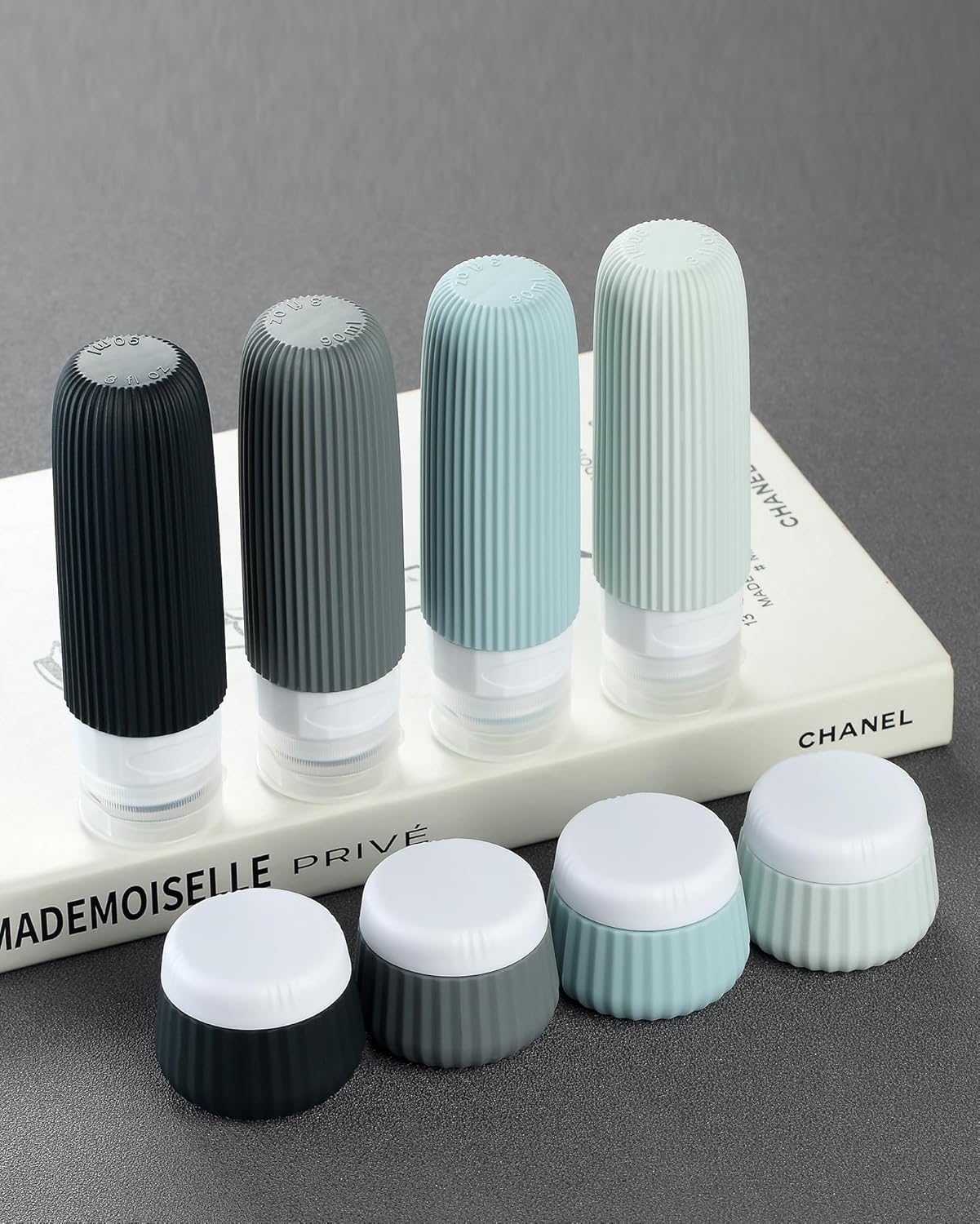Travel Bottles for Toiletries 8 Pack, Tsa Approved Travel Size Toiletries 3 oz, Travel Containers for Toiletries, with Clear Bag, Leak Proof Silicone Squeezable Travel Essentials Creams Jars - Image 5