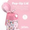 kids water bottle with straw - CHARLI - insulated stainless steel water bottle - thermos - girls/boys (Unicorn 'Mosaic', 18 oz) - Image 6