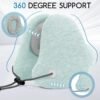 Noise-Canceling Travel Neck Pillow with 25 dB Noise Reduction, All-Round Neck Support, Suitable for Office, Home and Travel(Tea Green, Small Size) - Image 2