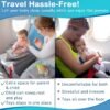 Airplane Bed for Toddler, Airplane Travel Bed Seat Extender with Magnetic Folding Puzzle, Airplane Leg Rest for Kids to Lie Down, Baby Travel Essentials for Flying Sleeping,Grey - Image 2