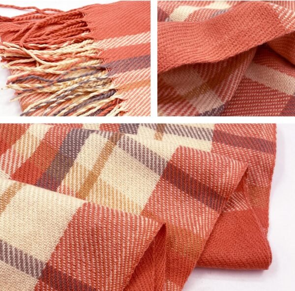 woogwin Winter Warm Plaid Scarfs for Women Long Blanket Scarf Big Grid Shawl Wrap - Image 4