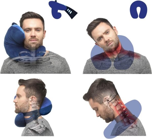 Travel Pillow Plus Wrap. Chin Supporting Travel Pillow for Airplane Sleeping - Flight Pillow Supports Your Head, Neck & Chin, 2024 Updated Version (Black/Silver) - Image 4